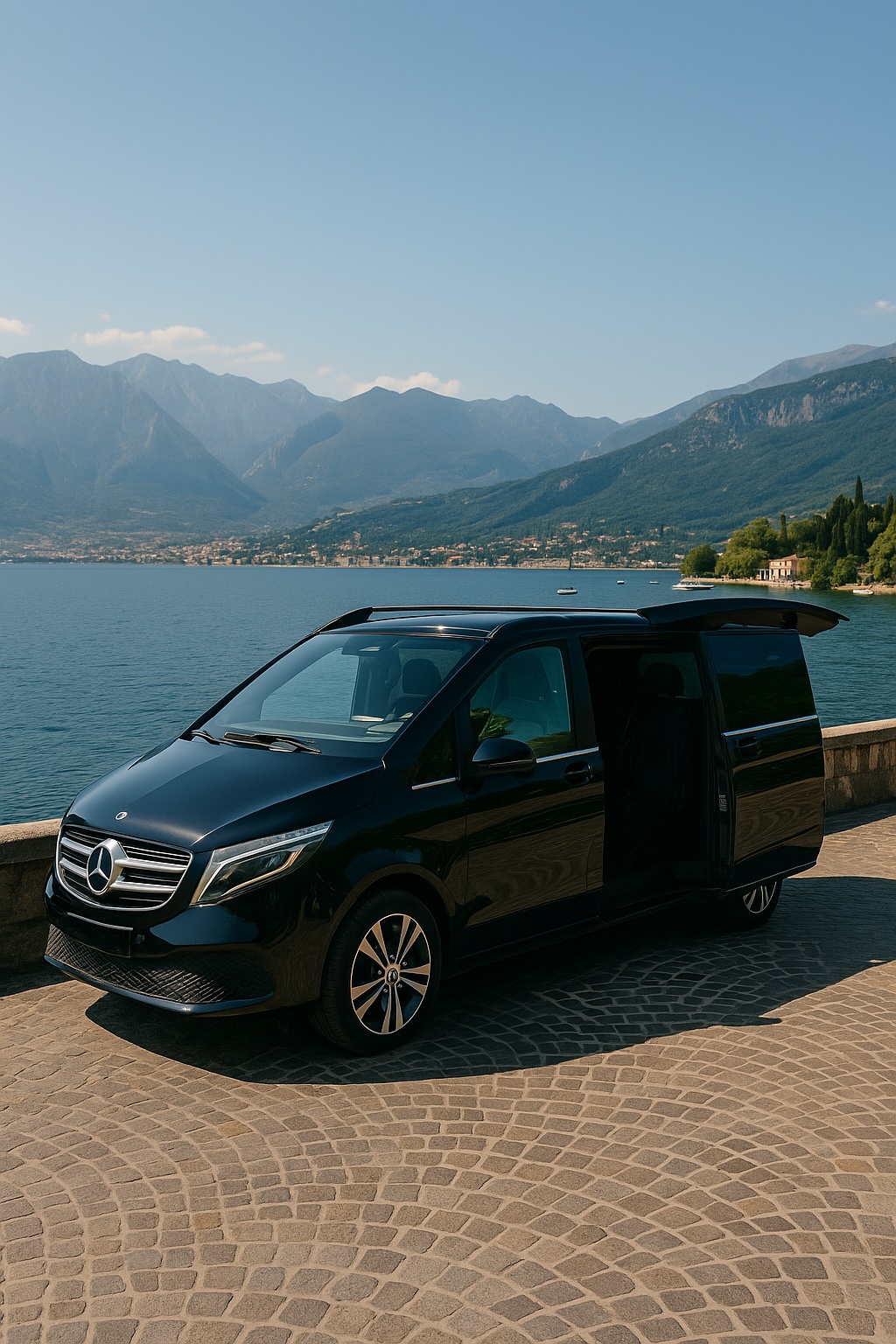 Luxury private tour at Lake Garda with Minivan Italy chauffeur service — comfort, style, and scenic lake views